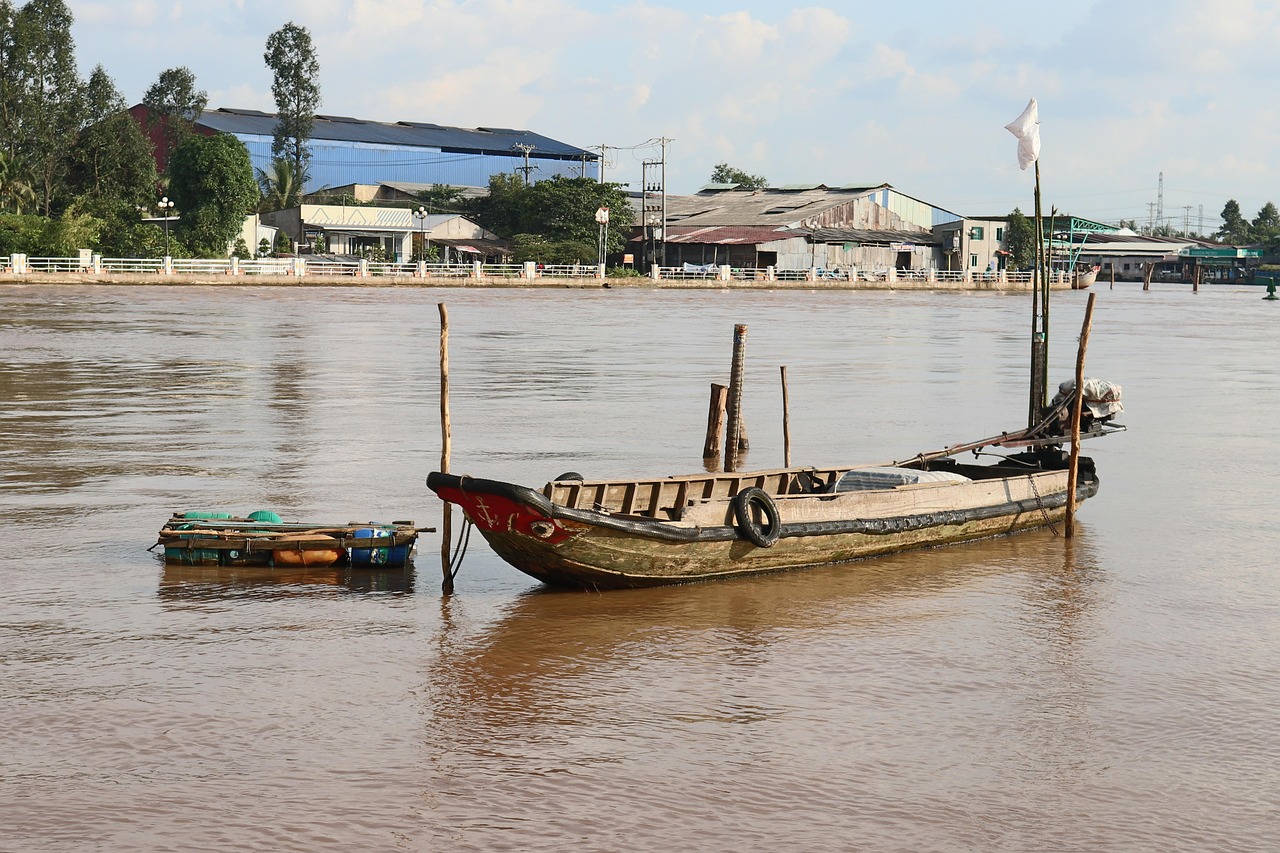 boat, ship, river, anchoring